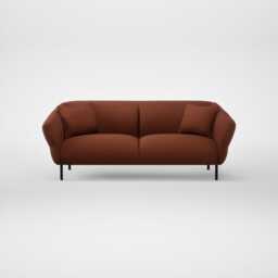 Heal's Alto 3 Seater Sofa Smart Cotton Linen Rust Black Feet - thumbnail 1
