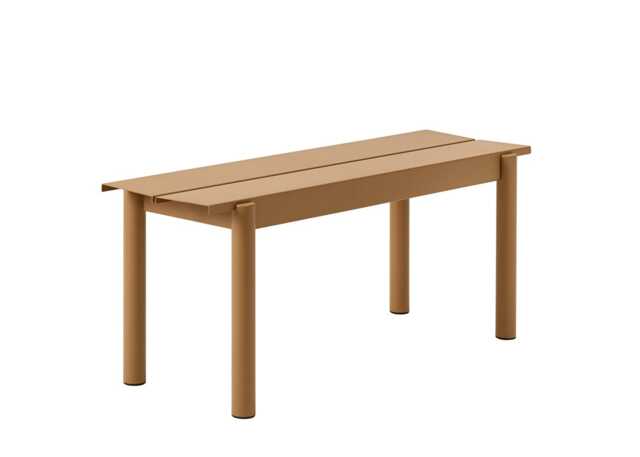 Muuto Linear Outdoor Steel Bench Medium Burnt Orange