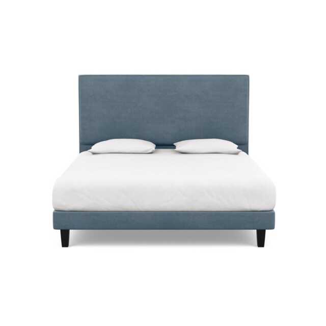 Heal's Shallow Divan Super King Capelo Linen-Cotton Mineral Dark Solid Wood Feet