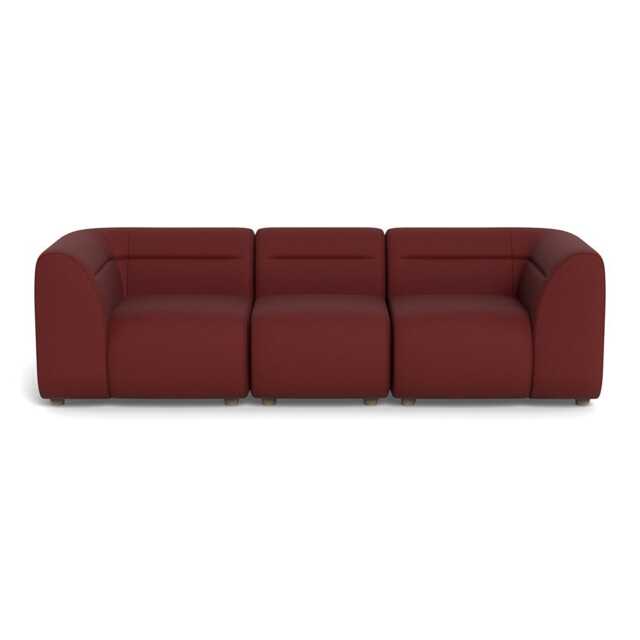 Heal's Lilli 3 Seater Sofa Capelo Linen-Cotton Etruscan Red Natural Feet