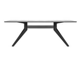 Case Cross Fixed Dining Table Black Stain - thumbnail 1