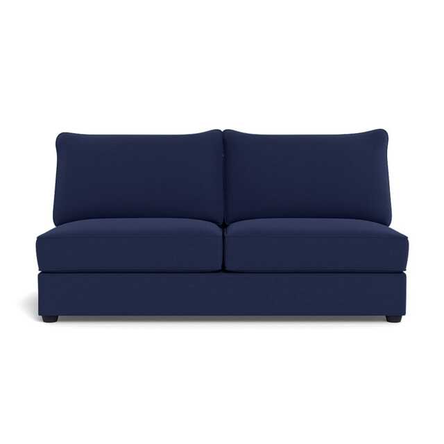 Heal's Tailor Large Armless Unit Melton Wool New Navy Black Feet