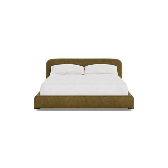 Heal's Nuvola Super King Bed Smart Luxe Velvet Peridot Walnut Stained Oak Feet - image 1