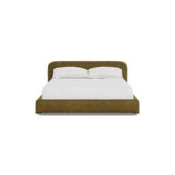 Heal's Nuvola Super King Bed Smart Luxe Velvet Peridot Walnut Stained Oak Feet - thumbnail 2
