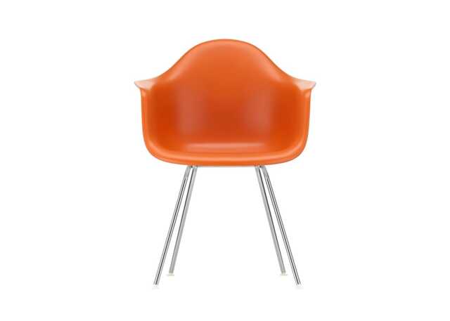 Vitra Eames DAX Armchair New Height Rusty Orange Chrome Base - image 1