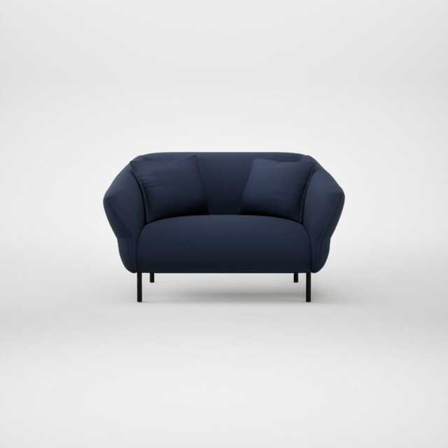 Heal's Alto Loveseat Smart Cotton Linen Indigo Black Feet - image 1