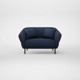 Heal's Alto Loveseat Smart Cotton Linen Indigo Black Feet - thumbnail 1