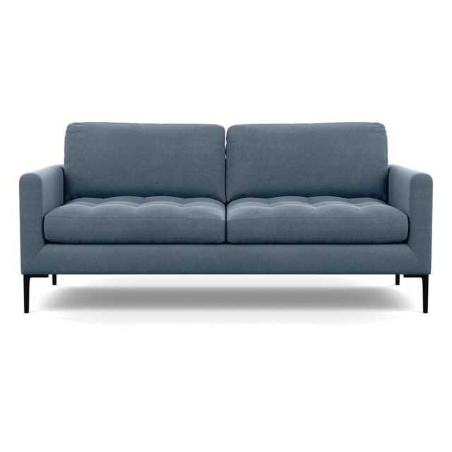 Heal's Eton 3 Seater Sofa Capelo Linen-Cotton Mineral Black Feet