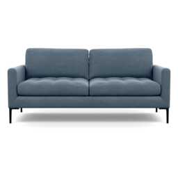 Heal's Eton 3 Seater Sofa Capelo Linen-Cotton Mineral Black Feet
