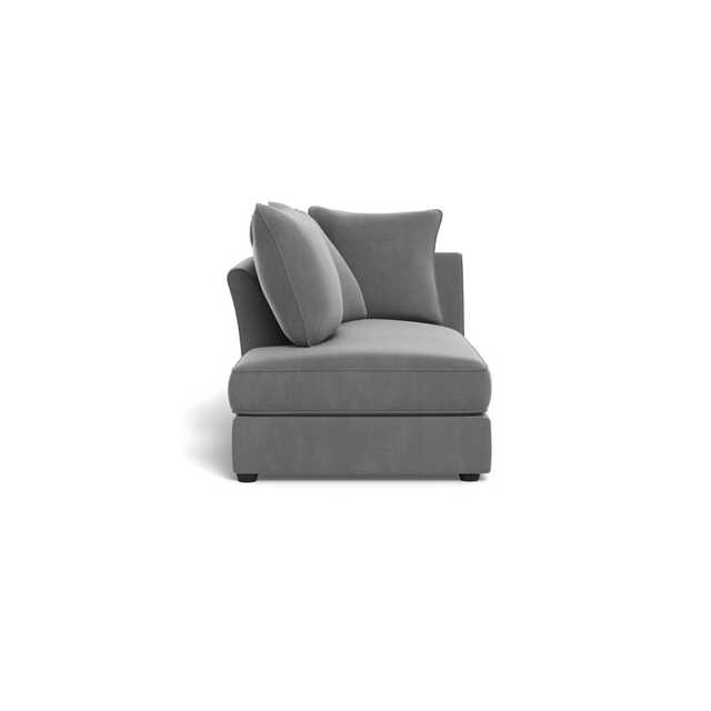 Heal's Tailor Left Hand Facing Chaise Unit Smart Velvet Mercury Black Feet