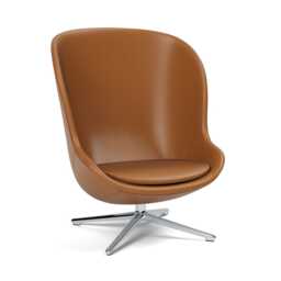 Normann Copenhagen Hyg Lounge Chair High Swivel Alu Ultra Leather - thumbnail 2