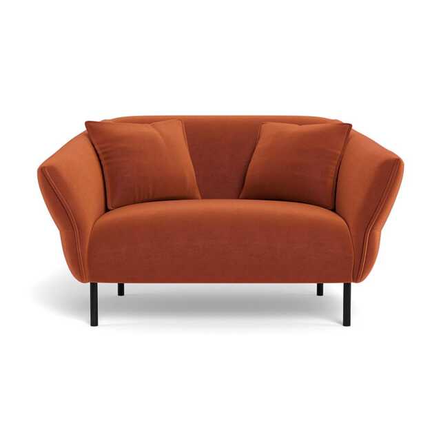 Heal's Alto Loveseat Velvet Russet Black Feet - image 1