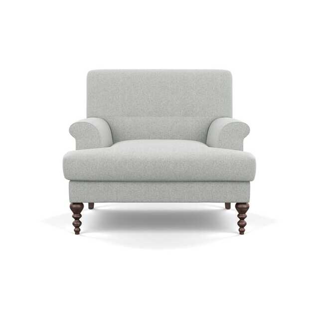 Scp Oscar Formal Armchair Melton Wool Limestone Walnut Feet