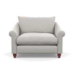 Heal's Devon Loveseat Chunky Boucle Ecru Walnut Stained Feet