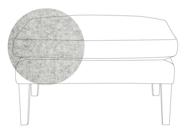 Heal's Wallis Ottoman Melton Wool Limestone Walnut Feet