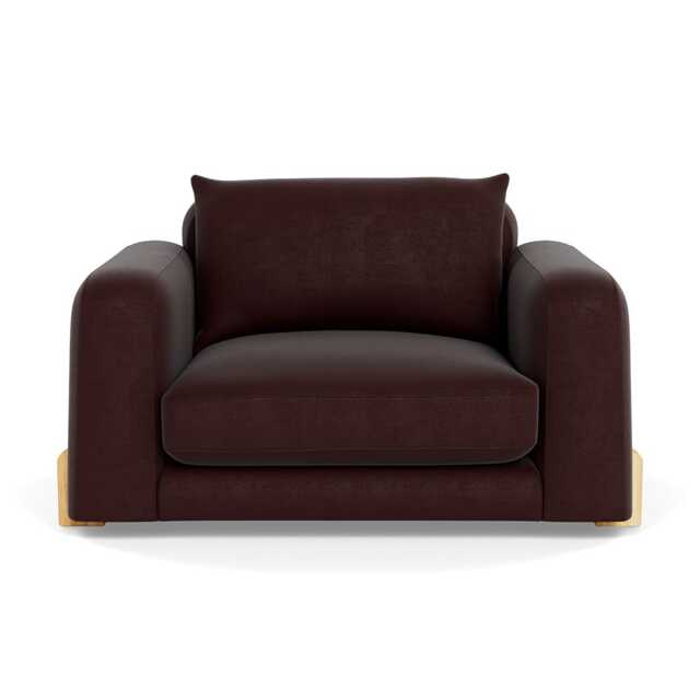 Heal's Nuvola Loveseat Smart Luxe Velvet Acorn Natural Oak Feet - image 1