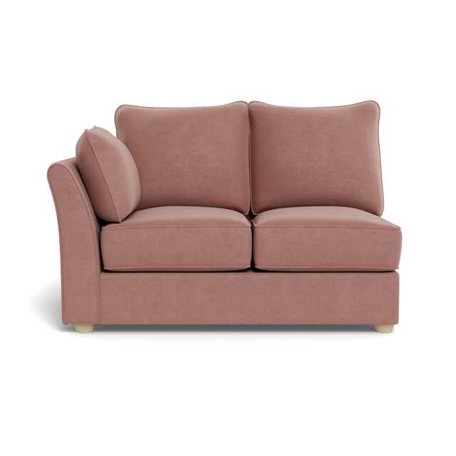 Heal's Tailor Double Unit Left Hand Facing Smart Luxe Velvet Dusky Pink Natural Beech Feet