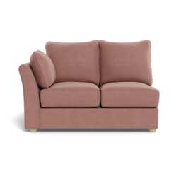 Heal's Tailor Double Unit Left Hand Facing Smart Luxe Velvet Dusky Pink Natural Beech Feet