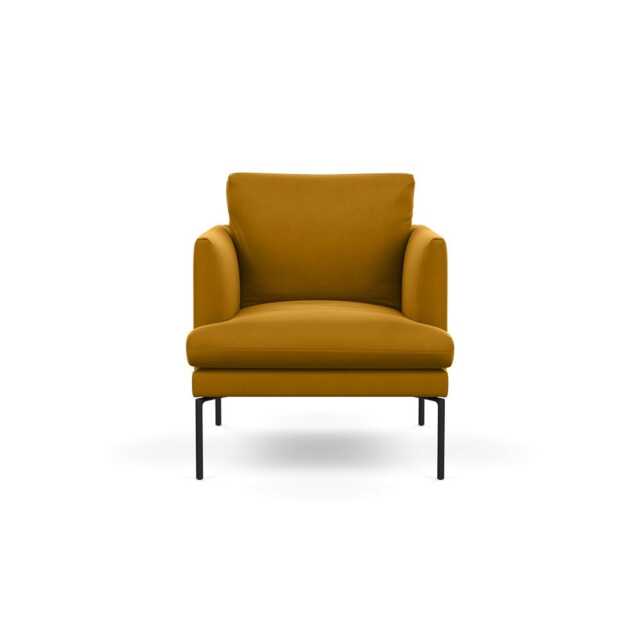 Heal's Matera Armchair Nobilis Velvet Mustard Black Feet