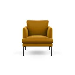 Heal's Matera Armchair Nobilis Velvet Mustard Black Feet