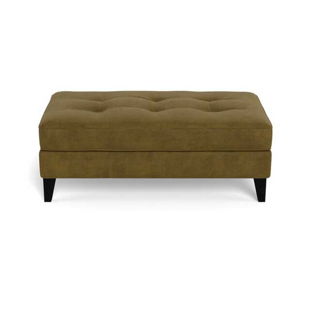 Heal's Mistral Footstool Smart Luxe Velvet Peridot Black Beech Feet - image 1