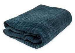 Heal's Velvet Kantha Bedspread Blue 140 x 200cm