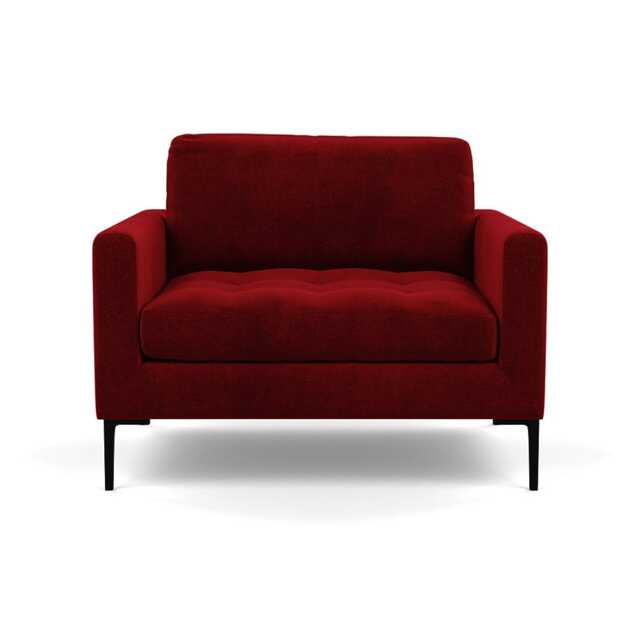 Heal's Eton Loveseat Smart Luxe Velvet Mulberry Black Feet