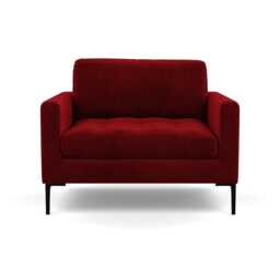 Heal's Eton Loveseat Smart Luxe Velvet Mulberry Black Feet