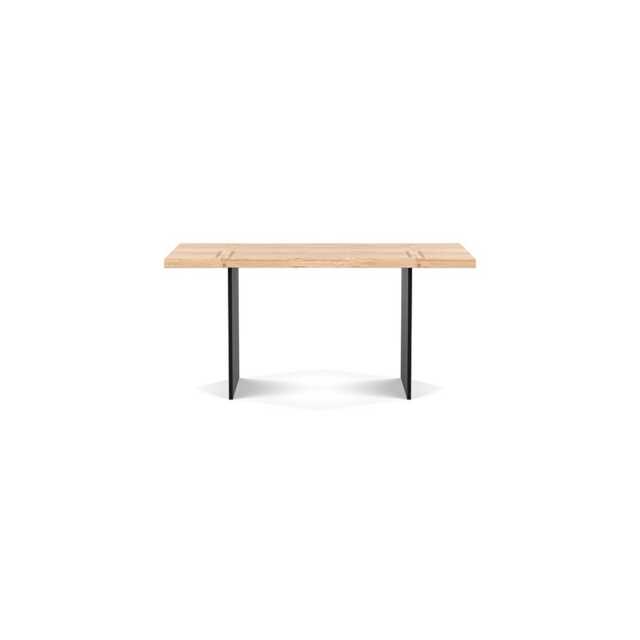 Heal's Berlin Dining Table 160x90cm White Oak Natural Edge Not Filled Black Legs