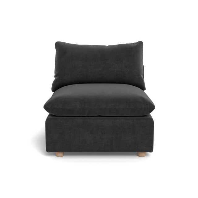 Heal's Astrid Single Unit Smart Luxe Velvet Nickel Natural Beech Feet