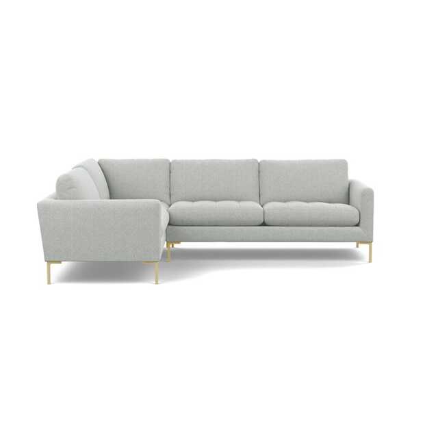 Heal's Eton Left Hand Facing Corner Sofa Melton Wool Limestone Brass Feet