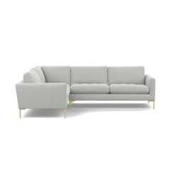 Heal's Eton Left Hand Facing Corner Sofa Melton Wool Limestone Brass Feet
