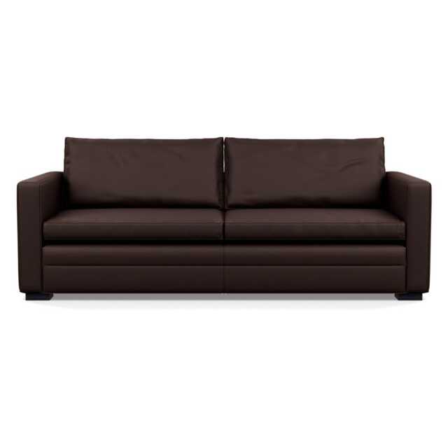 Heal's Palermo 4 Seater Sofa Leather Grain Chocolate 066 Black Feet