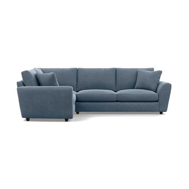 Heal's Snooze LHF Corner Sofa Capelo Linen-Cotton Mineral Black Feet
