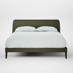 Heal's Wallis Bed King Smart Cotton Linen Myrtle Walnut Stained Feet