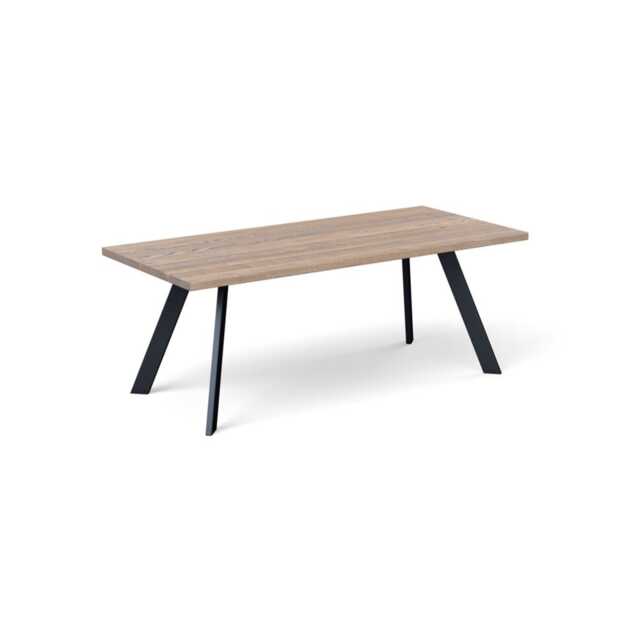 Heal's Madrid Table 260x100cm Grey Oak Straight Edge Filled