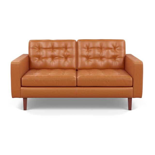 Heal's Hepburn 2 Seater Daino Leather Treacle Walnut Feet