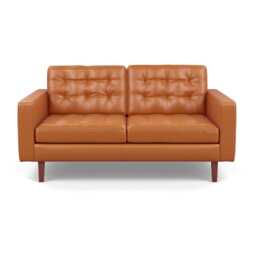 Heal's Hepburn 2 Seater Daino Leather Treacle Walnut Feet