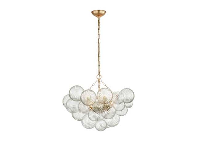 Visual Comfort Talia Chandelier Pendant Light Gild/Clear Swirled Glass Medium