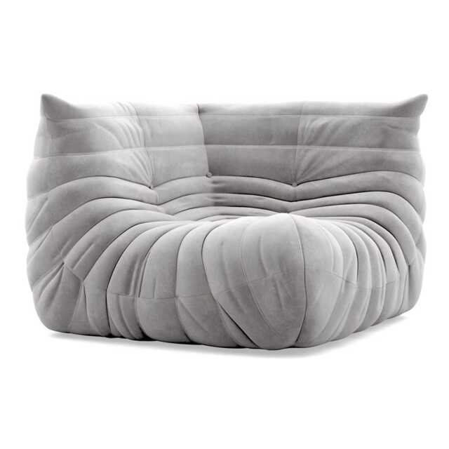 Ligne Roset Togo Corner Seat Alcantara Pearl Grey