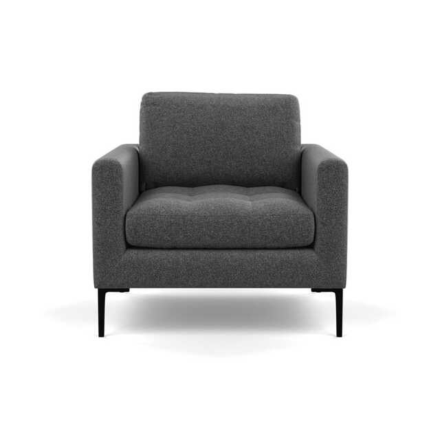 Heal's Eton Armchair Melton Wool Granite Black Feet