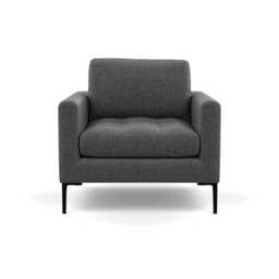 Heal's Eton Armchair Melton Wool Granite Black Feet