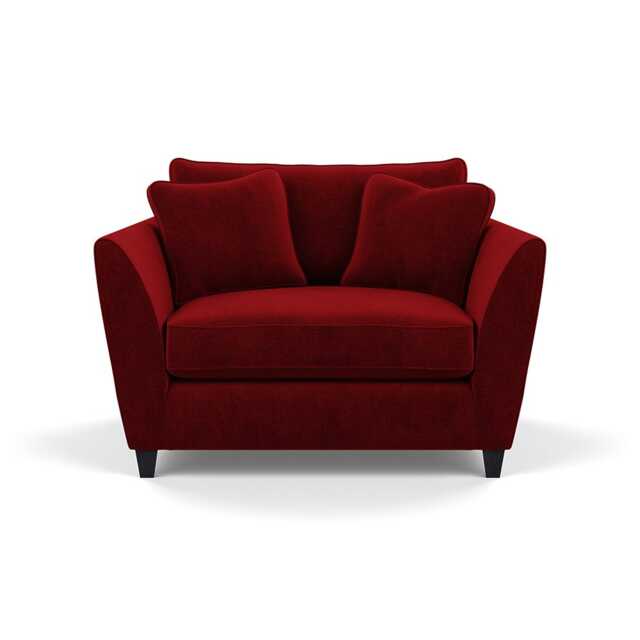 Heal's Torino Loveseat Smart Luxe Velvet Mulberry Black Feet