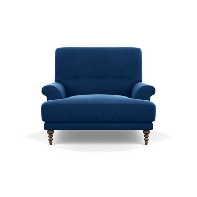 Scp Oscar Informal Armchair Velvet Petrol Walnut Feet