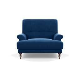 Scp Oscar Informal Armchair Velvet Petrol Walnut Feet