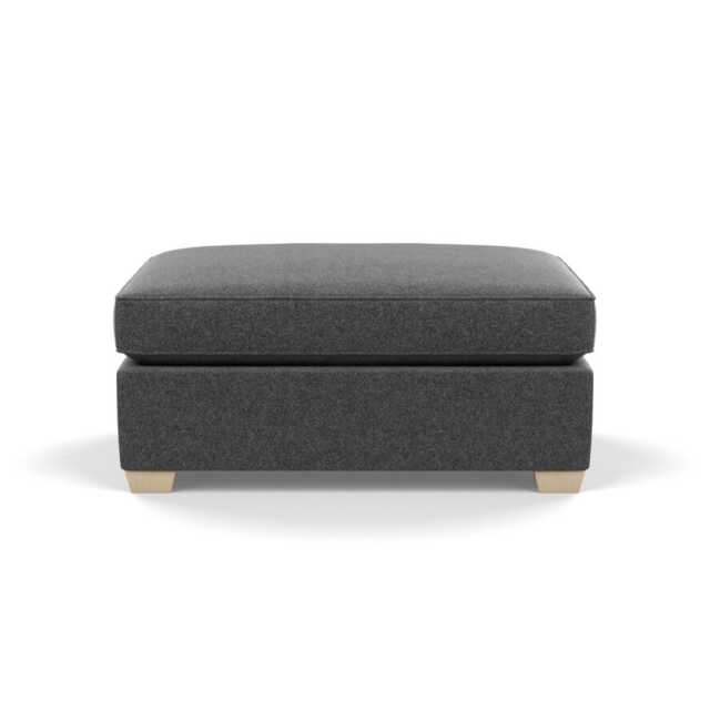 Heal's Torino Footstool Melton Wool Granite Natural Feet
