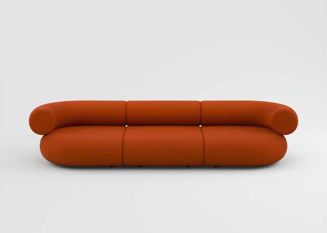 Tom Dixon Fat 3 seater Sofa in Hallingdal fabric orange 0600