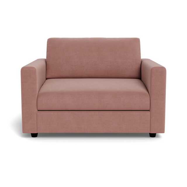Heal's Nimbus II Loveseat Smart Luxe Velvet Dusky Pink Black Feet - image 1