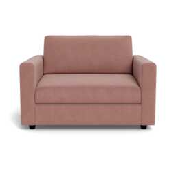 Heal's Nimbus II Loveseat Smart Luxe Velvet Dusky Pink Black Feet