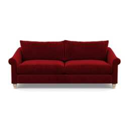 Heal's Devon 4 Seater Sofa Smart Luxe Velvet Mulberry Natural Feet